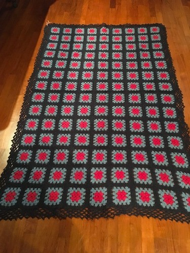 Coperta uncinetto lana - , nuova